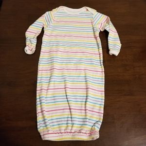 10/$25 Rainbow Striped Sleep Gown w/ Mittens